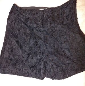 Sans Souci Shorts Womens Adult Size Large Black Lace Overlay Stretch Zip Side